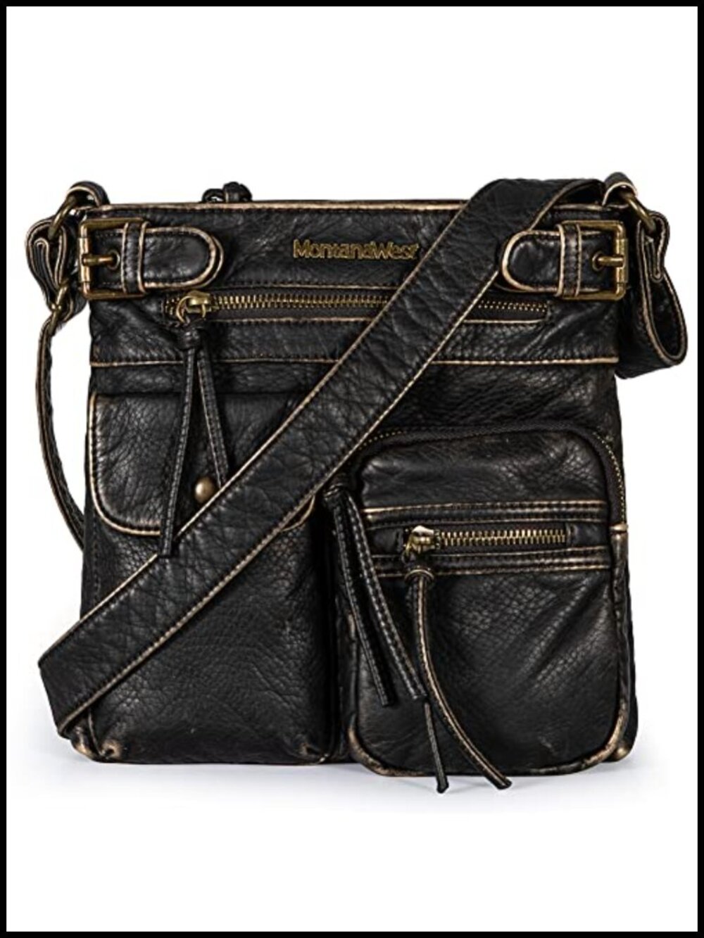 Montana West Crossbody Bag Soft Washed Leather Multi Pocket